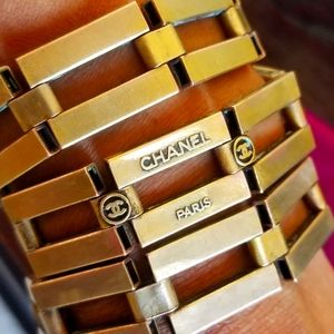 Sale! Very very rare  CHANEL triple 99 runway brass bracelet